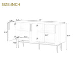 White 4-Door Sideboard with Gold Handles - 60 Inch