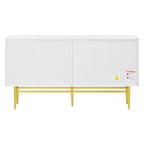 White 4-Door Sideboard with Gold Handles - 60 Inch