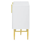 White 4-Door Sideboard with Gold Handles - 60 Inch
