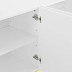 White 4-Door Sideboard with Gold Handles - 60 Inch