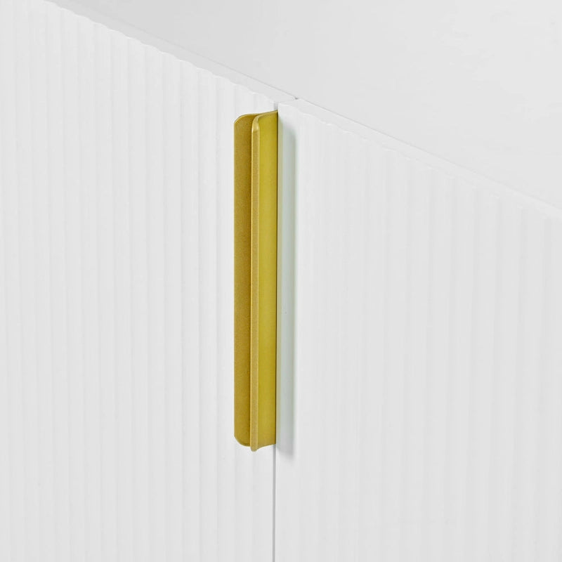 White 4-Door Sideboard with Gold Handles - 60 Inch