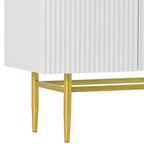 White 4-Door Sideboard with Gold Handles - 60 Inch