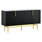 White 4-Door Sideboard with Gold Handles - 60 Inch