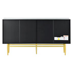 White 4-Door Sideboard with Gold Handles - 60 Inch