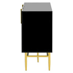 White 4-Door Sideboard with Gold Handles - 60 Inch