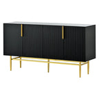 White 4-Door Sideboard with Gold Handles - 60 Inch
