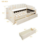 Upholstered Twin Daybed with Storage Drawers