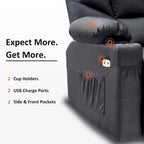 MCombo Manual Glider Rocker Recliner Chair with USB Ports, Faux Leather 8002