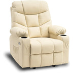 MCombo Manual Glider Rocker Recliner Chair with USB Ports, Faux Leather 8002