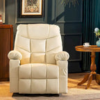 MCombo Manual Glider Rocker Recliner Chair with USB Ports, Faux Leather 8002