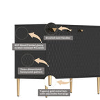 Mobile TV/credenza a 2 ante con gambe dorate