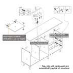 Mobile TV/credenza a 2 ante con gambe dorate