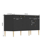 Mobile TV/credenza a 2 ante con gambe dorate