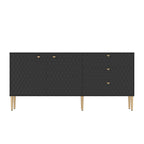 Mobile TV/credenza a 2 ante con gambe dorate