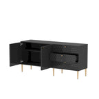 Mobile TV/credenza a 2 ante con gambe dorate