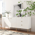 Mobile TV/credenza a 2 ante con gambe dorate