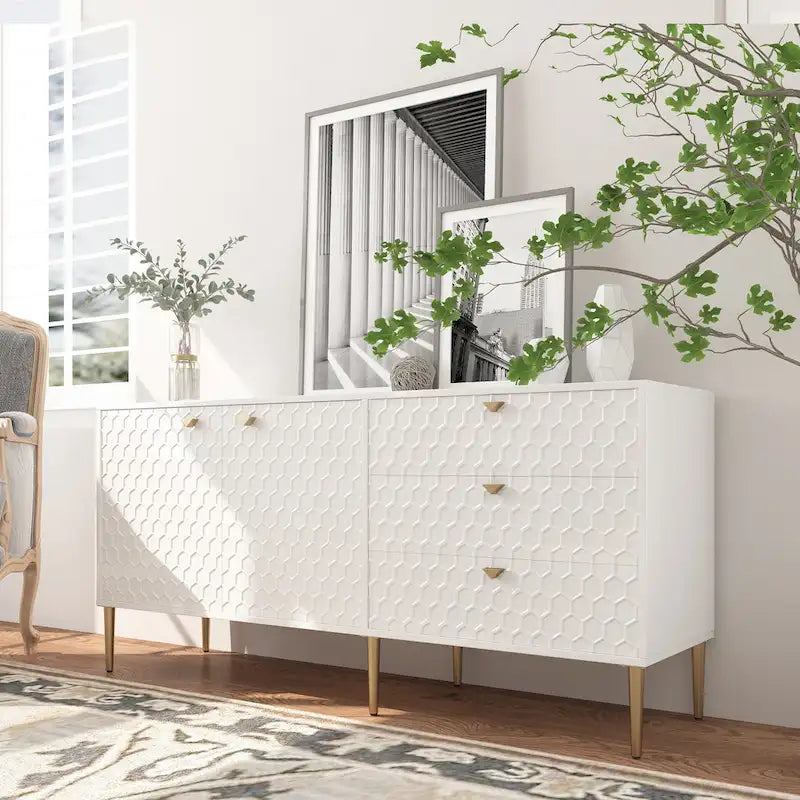 Mobile TV/credenza a 2 ante con gambe dorate