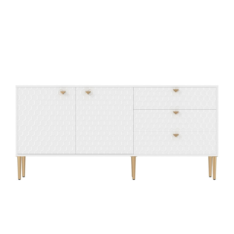 Mobile TV/credenza a 2 ante con gambe dorate