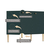 Mobile TV/credenza a 2 ante con gambe dorate