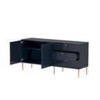 Mobile TV/credenza a 2 ante con gambe dorate