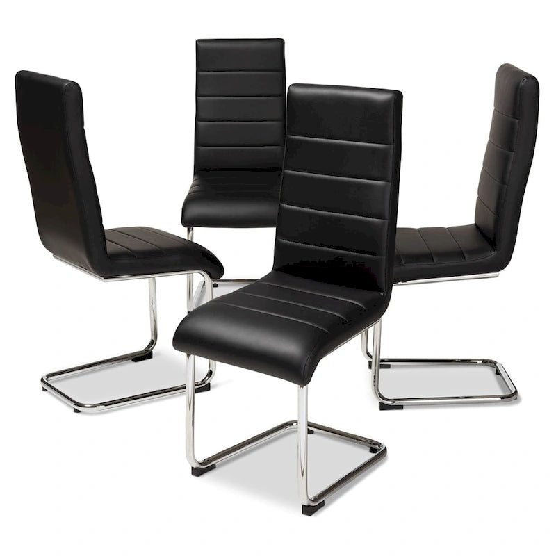Modern Faux Leather Dining Chair 4-Piece Set by Baxton Studio