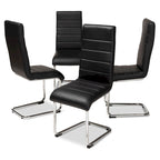 Modern Faux Leather Dining Chair 4-Piece Set by Baxton Studio