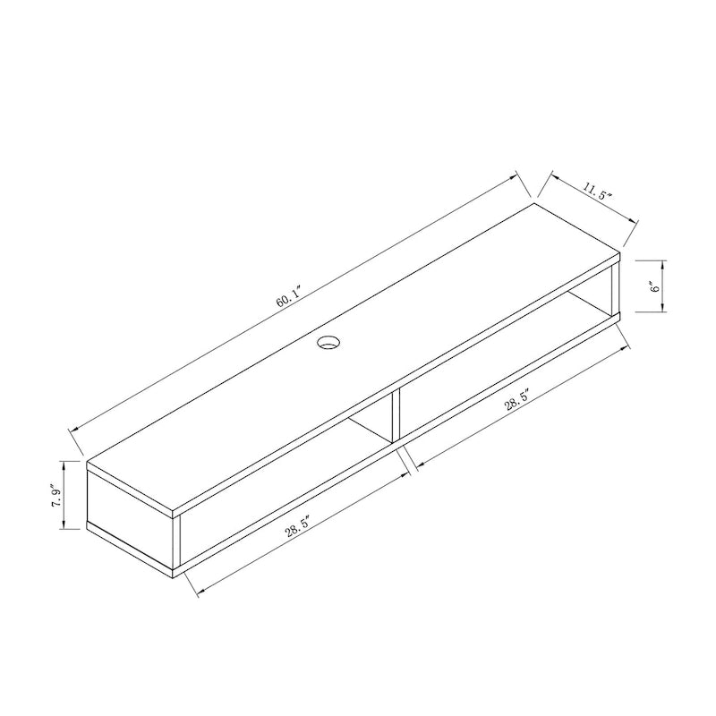 Rydstorp Modern 60-inch 2-Shelf Wall-mounted TV Console by Carson Carrington