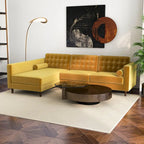 Ora Tufted Modern Living Room Velvet Corner Sectional Sofa