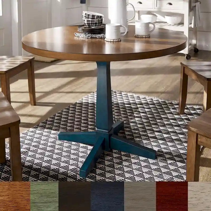 Eleanor Round Two-Tone Dining Table by iNSPIRE Q Classic