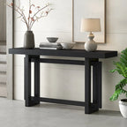 Console Table with Industrial-inspired Concrete Wood Top