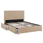 Testiera in Lino "Arlert Nailhead" con Piattaforma Contenitore di iNSPIRE Q Classic