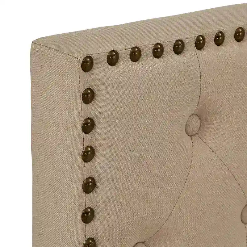 Testiera in Lino "Arlert Nailhead" con Piattaforma Contenitore di iNSPIRE Q Classic