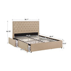 Testiera in Lino "Arlert Nailhead" con Piattaforma Contenitore di iNSPIRE Q Classic