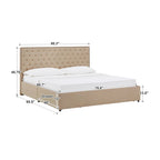 Testiera in Lino "Arlert Nailhead" con Piattaforma Contenitore di iNSPIRE Q Classic