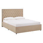 Testiera in Lino "Arlert Nailhead" con Piattaforma Contenitore di iNSPIRE Q Classic