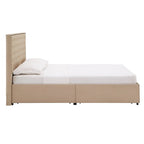 Testiera in Lino "Arlert Nailhead" con Piattaforma Contenitore di iNSPIRE Q Classic