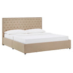 Testiera in Lino "Arlert Nailhead" con Piattaforma Contenitore di iNSPIRE Q Classic