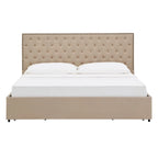 Testiera in Lino "Arlert Nailhead" con Piattaforma Contenitore di iNSPIRE Q Classic