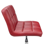 TOTO Home Office Button-Tufted Desk Chair, Armless Thick Cushion, Adjustable Height 19-25, Modern Red - N/A