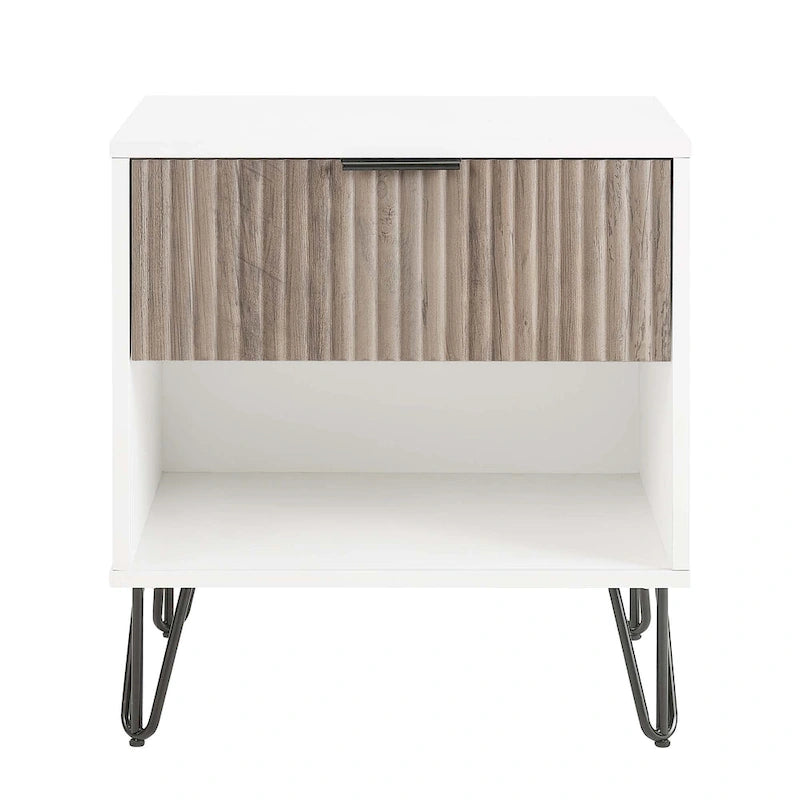 Manhattan Comfort Dumbo Mid Century Nightstand with 1 Drawer