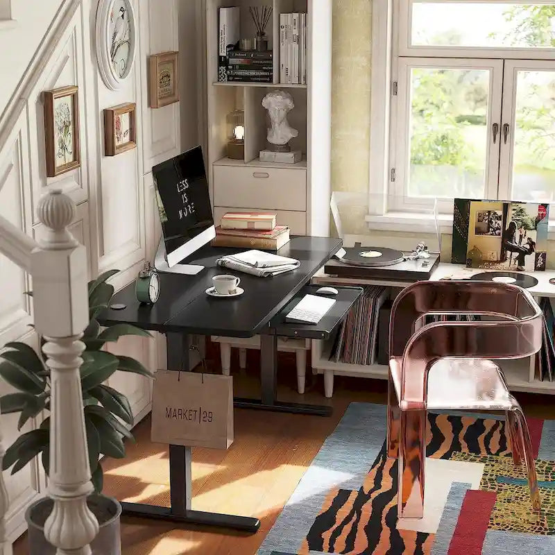 FEZIBO/Home Office Furniture/Wood/Desk With Keyboard Tray/Desks