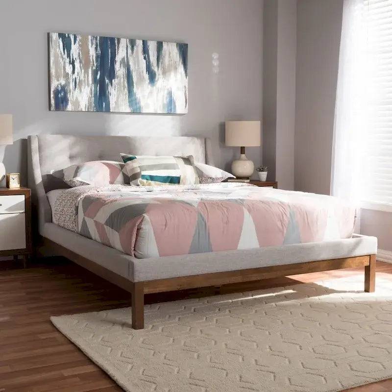 Strick & Bolton Vija Contemporary Fabric Platform Bed
