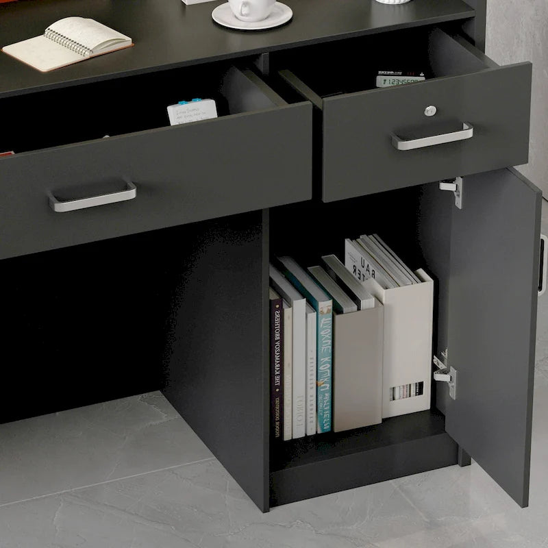 Kerrogee 47.2L Reception Counter Desk with Lockable Drawers Table