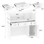 Kerrogee 47.2L Reception Counter Desk with Lockable Drawers Table