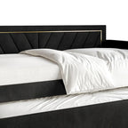 CraftPorch Glam Velvet Upholstered Twin Size Daybed with Trundle
