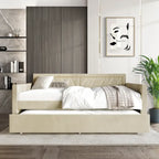 CraftPorch Glam Velvet Upholstered Twin Size Daybed with Trundle