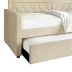 CraftPorch Glam Velvet Upholstered Twin Size Daybed with Trundle