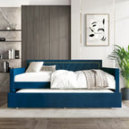 CraftPorch Glam Velvet Upholstered Twin Size Daybed with Trundle