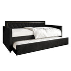 CraftPorch Glam Velvet Upholstered Twin Size Daybed with Trundle