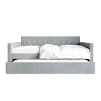 CraftPorch Glam Velvet Upholstered Twin Size Daybed with Trundle
